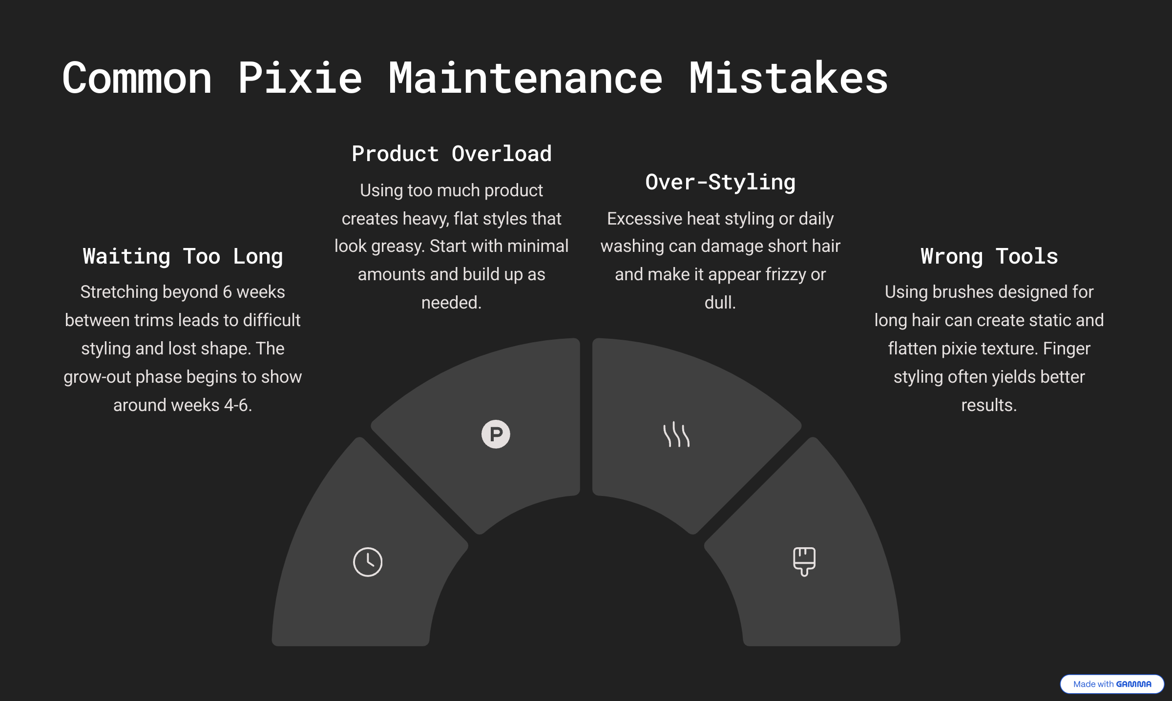 6_Common-Pixie-Maintenance-Mistakes Graphic showing text with 6 Pixie Maintenance Mistakes to avoid.