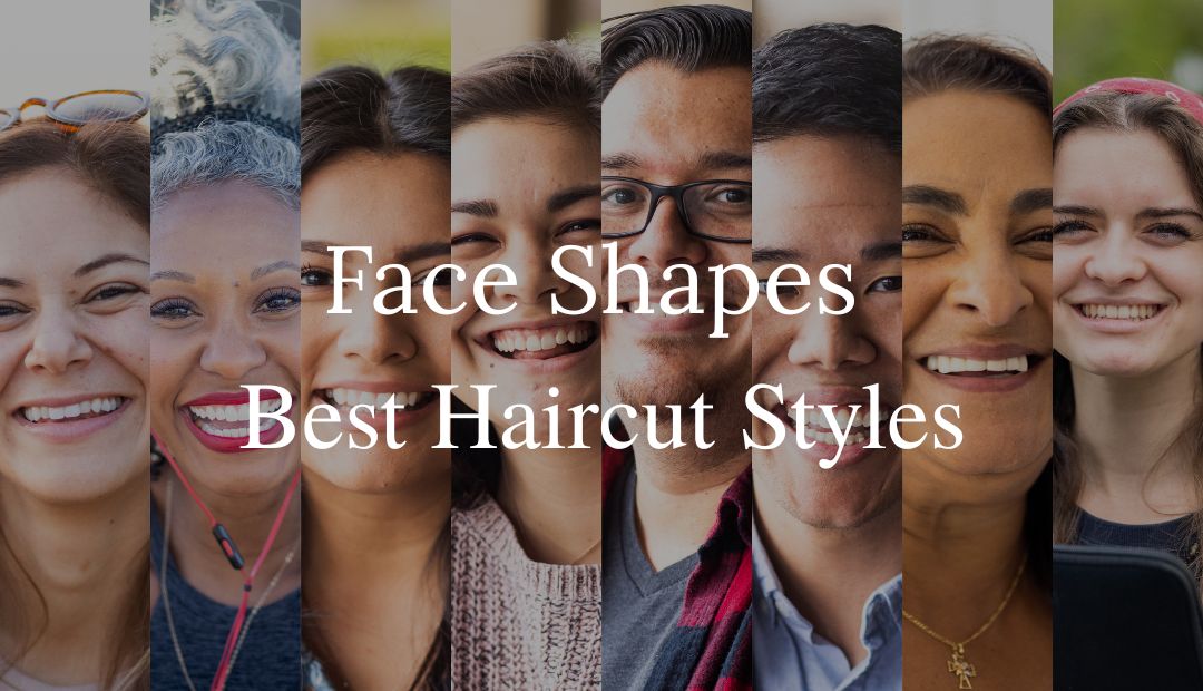 Faceshapes by adamkaz from Getty Images Signature Header Image showing photos of men and women with 8 different face shapes all smiling