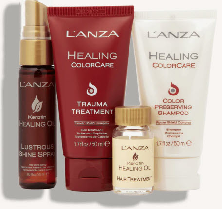 Lanza hare care color treatment kits; healing, trauma treatmetn, oils, and color preserving shampoo
