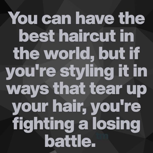 Graphic describing having the best haircut but if it harms hair health it's not worth it
